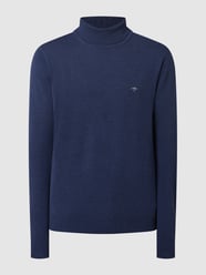 Gebreide pullover met labelstitching van Fynch-Hatton Blauw / turquoise - 35