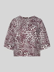 T-shirt o kroju relaxed fit z mieszanki wiskozy ze zwierzęcym nadrukiem na całej powierzchni od Marc Cain - 19
