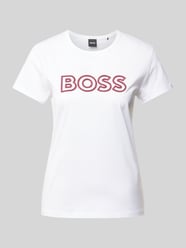 T-Shirt mit Label-Stitching Modell 'Eventsa' von BOSS Weiß - 39