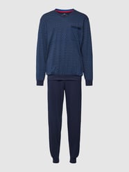 Pyjama mit Brusttasche von Götzburg Wäsche Blau - 31