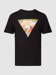 T-shirt z nadrukiem z napisem model ‘ABSTRACT’ od Guess Czarny - 21