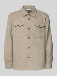 Regular Fit Hemdjacke mit Woll-Anteil Modell 'LOSEPABLO' von Selected Beige - 17