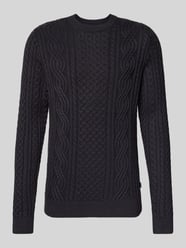 Sweter z dzianiny z prążkowanymi wykończeniami model ‘BLUSEAN’ od JACK & JONES Premium - 3