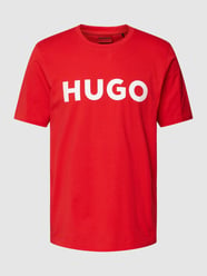 T-Shirt mit Label-Schriftzug Modell 'DULIVIO' von HUGO Rot - 3