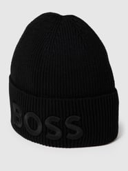 Beanie mit Label-Stitching Modell 'Afox' von BOSS Schwarz - 3
