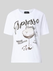 T-Shirt mit Motiv-Print und Ziersteinbesatz von monari - 43