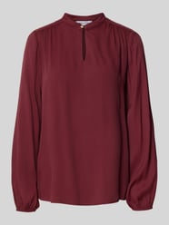 Regular fit blouse van viscose met druppelvormige hals van MORE & MORE Bordeaux - 35