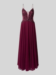 Abendkleid mit Pailletten und Perlen von Laona Bordeaux - 15