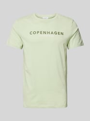 T-Shirt mit Label-Print Modell 'Copenhagen' von Lindbergh Grün - 38