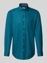 Regular fit zakelijk overhemd met kentkraag en borstzak van SEIDENSTICKER REGULAR FIT - 40