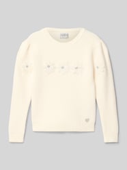 Sweter z dzianiny z obszyciem ozdobnymi kamieniami od GUESS - 31
