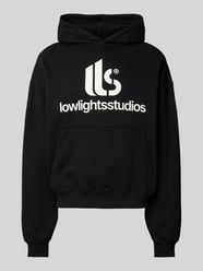 Oversized Hoodie mit Label-Print von Low Lights Studios Schwarz - 23