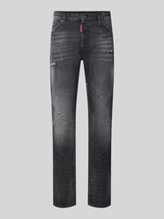 Jeansy o kroju straight fit z mieszanki bawełny model 'Teddy' od Dsquared2 Ready to Wear - 7