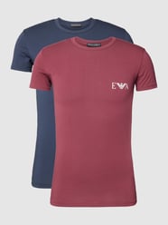 T-Shirt mit Label-Print von Emporio Armani Bordeaux - 12