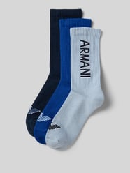 Socken mit Label-Stitching im 3er-Pack von Emporio Armani - 4