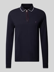 Slim Fit Poloshirt mit Label-Stitching von Tommy Hilfiger Blau - 5