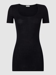 T-shirt van katoen, model 'Ultralight' van Hanro Zwart - 34