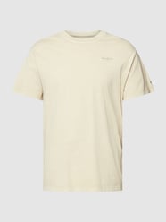 T-shirt z okrągłym dekoltem model ‘JACKO’ od Pepe Jeans Beżowy - 40