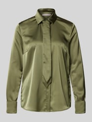 Regular fit overhemdblouse van satijn met platte kraag van Christian Berg Woman Selection - 24
