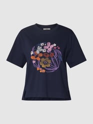 T-shirt van katoen met motiefprint van Esprit Blauw - 31