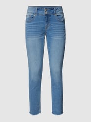 Cropped Jeans mit Label-Details von Buena Vista Blau - 48