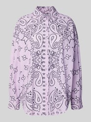 Oversized Hemdbluse mit Allover-Muster Modell 'HISTENDE' von Essentiel Antwerp Pink - 15