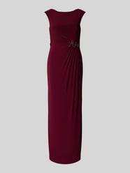 Avondjurk met plooien en pailletten van Adrianna Papell Bordeaux - 41