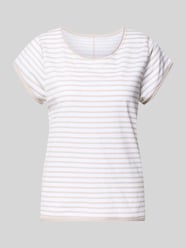 t-shirt z wzorem w paski i okrągłym dekoltem od Christian Berg Woman - 31