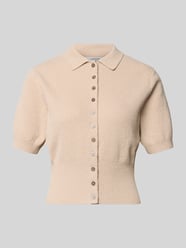 Kardigan z rękawem o dł. 1/2 i kołnierzykiem polo model 'KYLIE' od Topshop - 3