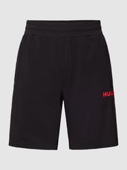 Sweatshorts met labelprint van HUGO Grijs / zwart - 39