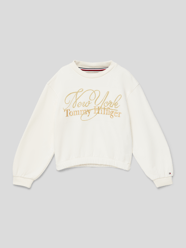 Sweatshirt met labelstitching van Tommy Hilfiger Teens Wit - 33