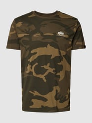 T-shirt met all-over motief, model 'BASIC' van Alpha Industries Groen - 18