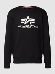 Bluza z nadrukiem z logo model ‘BASIC’ od Alpha Industries Czarny - 6