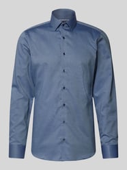 Slim Fit Business-Hemd mit Kentkragen von Eterna Blau - 33