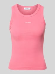 Trägertop in Ripp-Optik mit Label-Stitching Modell 'Dara' von OH APRIL - 40
