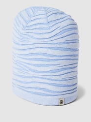 Beanie met structuurmotief, model 'Animal Stripes' van Roeckl Blauw - 17