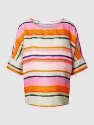 Linnen blouse met streepmotief van Christian Berg Woman Roze - 11