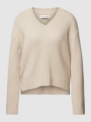 Strickpullover mit V-Ausschnitt von Marc O'Polo Beige - 31