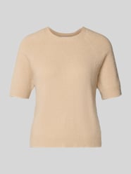 Gebreid shirt met ronde hals en 1/2-mouwen van Rich & Royal Beige - 5