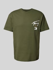 Regular fit T-shirt met labelprint van Tommy Jeans Groen - 36