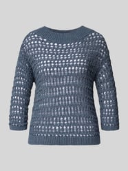 Sweter z dzianiny z okrągłym dekoltem i rękaw o dł. 3/4 od Luisa Cerano - 30
