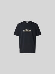 T-Shirt mit geripptem Rundhalsausschnitt von MAISON KITSUNE Schwarz - 38