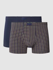 Trunks mit Label-Stitching Modell 'X-LASTIC' im 2er-Pack von Götzburg Wäsche Blau - 13