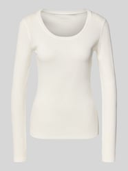 Slim fit shirt met lange mouwen van mix van katoen en modal model 'Sorana' van OPUS - 36