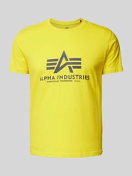 T-Shirt mit Label-Print von Alpha Industries Gelb - 6