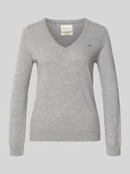 Gebreide pullover van lamswolmix met V-hals van Gant - 45