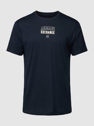 T-Shirt mit Rundhalsausschnitt und Logo-Print von ARMANI EXCHANGE Blau - 44