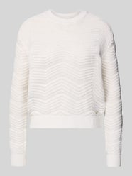 Sweter z dzianiny z prążkowanymi wykończeniami od GUESS - 48