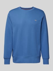 Sweatshirt mit  Label-Stitching Modell 'SHIELD' von Gant Blau - 9