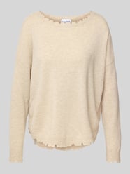 Oversized Strickpullover mit gerippten Abschlüssen Modell 'MELA' von Kujten Beige - 33